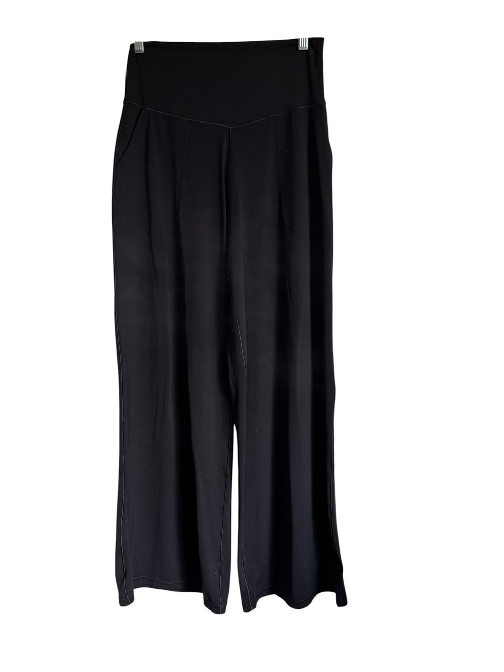 Aerie Offline Real Me High Rise Wide Leg Trouser Pockets Black Size Large - Picture 2 of 12
